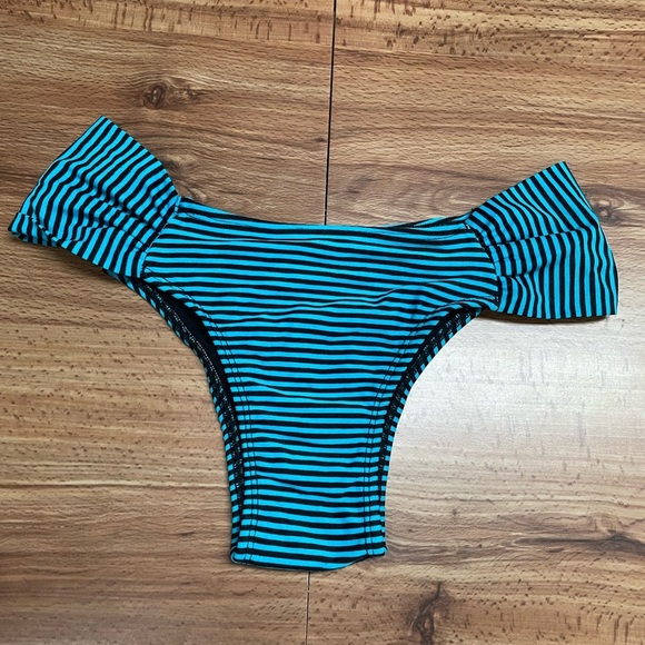 Illusion Striped Draped Bikini Bottom - Picture 1 of 3
